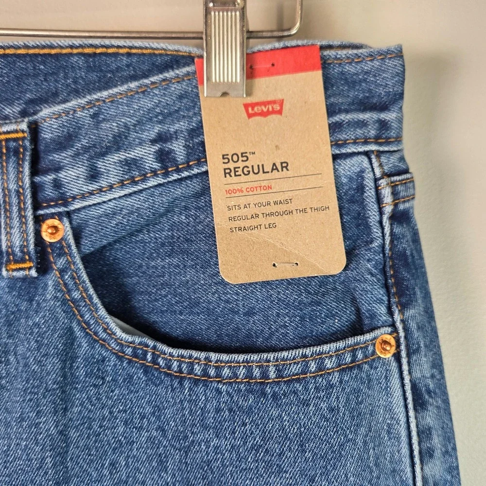 Levi's 505 Regular Fit Jeans Mens 33x30 Blue New Straight Leg Denim 005054891
